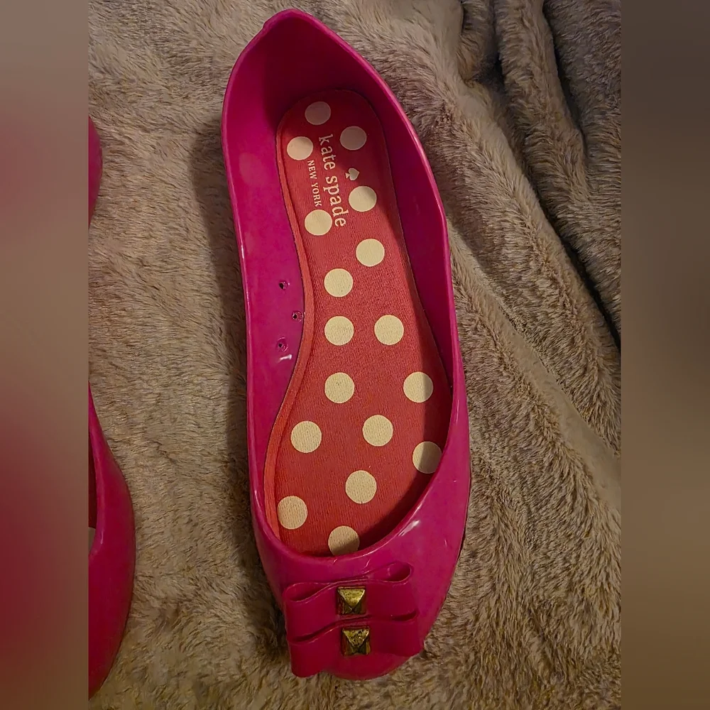 Kate Spade Pink Flats with Gold Accents